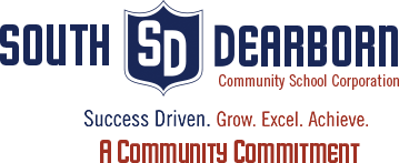 South Dearborn Red and White Logo